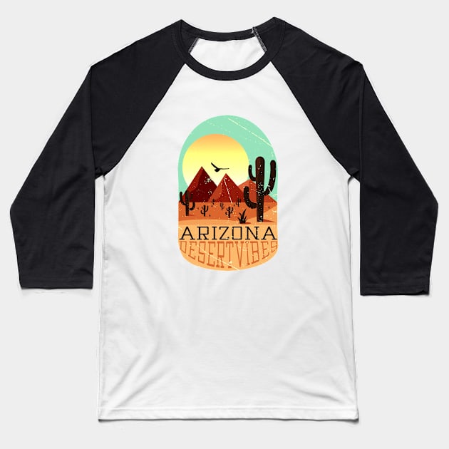 ARIZONA Desert Vibes Baseball T-Shirt by TigrArt